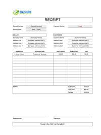 fillable cash receipt template