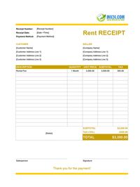 fillable rent receipt template fillable rent receipt template