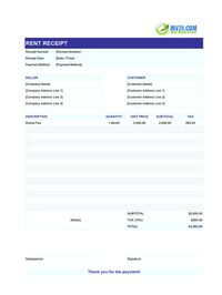 free rent receipt template free rent receipt template