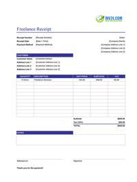 freelance receipt template freelance receipt template