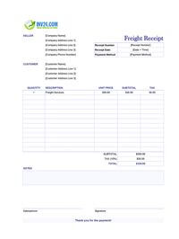 freight receipt template freight receipt template