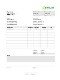funeral receipt template funeral receipt template