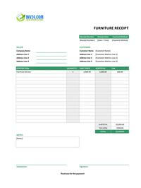 furniture receipt template furniture receipt template