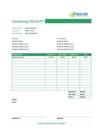 gardening receipt template gardening receipt template