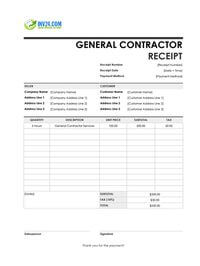 general contractor receipt template general contractor receipt template