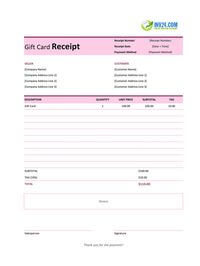 gift card receipt template gift card receipt template