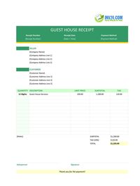 guest house receipt template guest house receipt template