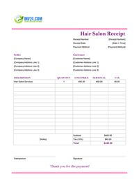 hair salon receipt template hair salon receipt template
