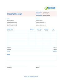 hospital receipt template hospital receipt template