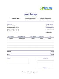 hotel receipt template hotel receipt template