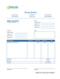 house broker receipt template house broker receipt template