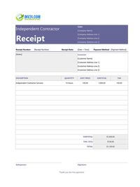 independent contractor receipt template independent contractor receipt template