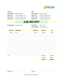 job receipt template