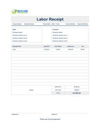 labor receipt template