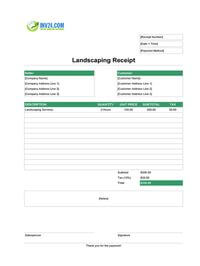 landscaping receipt template landscaping receipt template