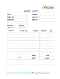 laundry receipt template laundry receipt template