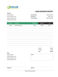lawn mowing receipt template