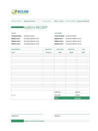 lunch receipt template lunch receipt template
