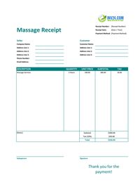 massage receipt template massage receipt template