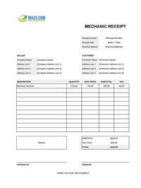 mechanic receipt template mechanic receipt template