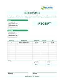 medical office receipt template
