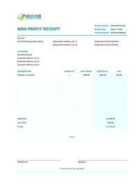 non profit receipt template non profit receipt template