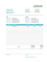 optical receipt template optical receipt template