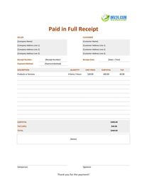 paid in full receipt template paid in full receipt template