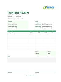painters receipt template painters receipt template