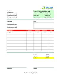 painting receipt template painting receipt template
