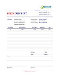 pizza receipt template