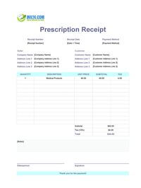 prescription receipt template prescription receipt template