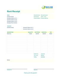 printable rent receipt template printable rent receipt template