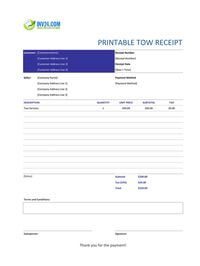 printable tow receipt template printable tow receipt template