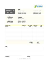 product receipt template product receipt template