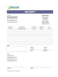 professional receipt template professional receipt template