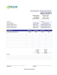 property management receipt template property management receipt template