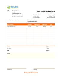 psychologist receipt template psychologist receipt template