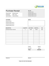 purchase receipt template purchase receipt template
