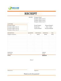 receipt format template