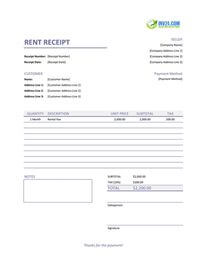rent receipt template rent receipt template