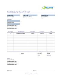 rental security deposit receipt template rental security deposit receipt template
