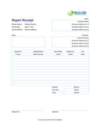 repair receipt template