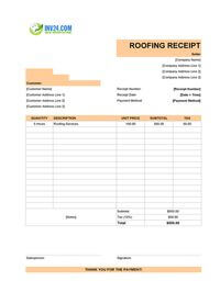 roofing receipt template