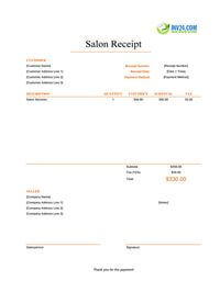 salon receipt template salon receipt template