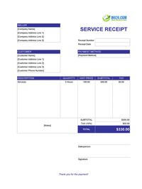 service receipt template service receipt template