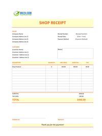 shop receipt template shop receipt template
