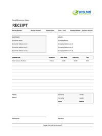 small business sales receipt template