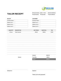 tailor receipt template tailor receipt template