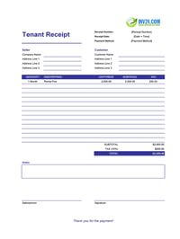 tenant receipt template tenant receipt template